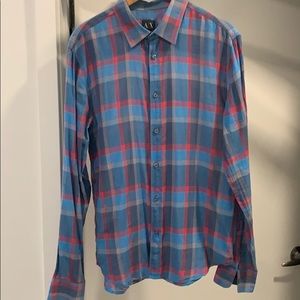 Armani exchange plaid casual button down
